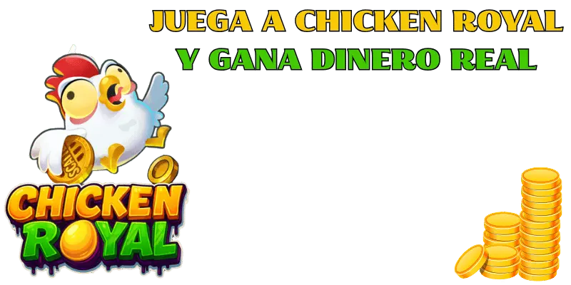 Imagen del juego Chicken Royal con logotipo y monedas